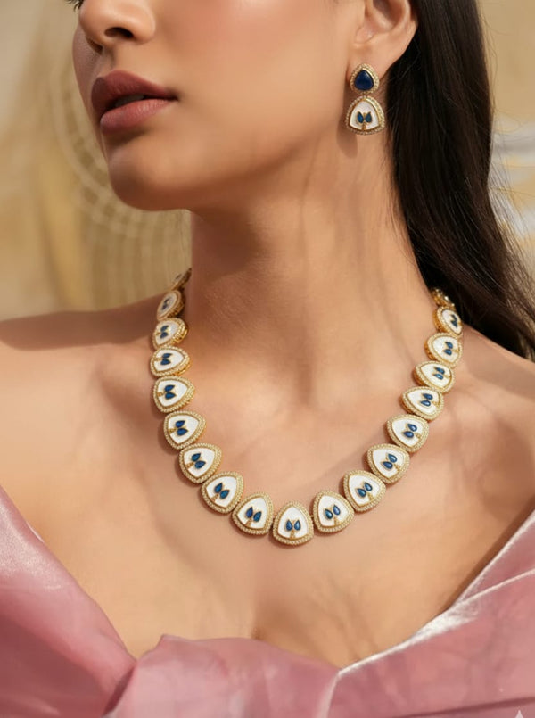Pearl Leaf Kundan Set