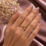 Crossline Statement Ring