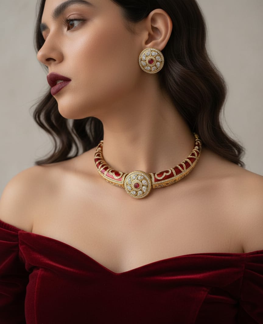 RangRani Meenakari Choker Set