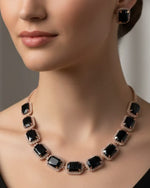 Midnight Elegance Black Stone Necklace Set