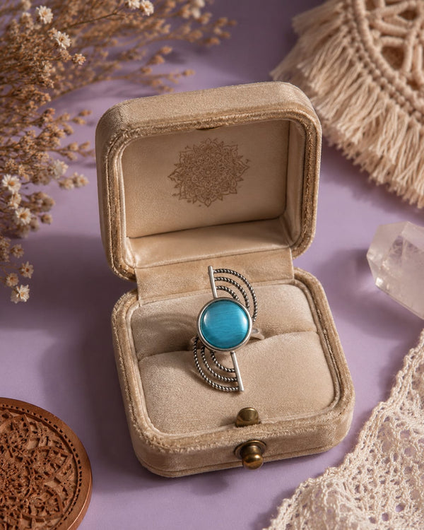 Aura Stone Oxidized Ring