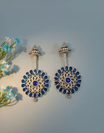 Riya Stone Oxidized Drop Earrings
