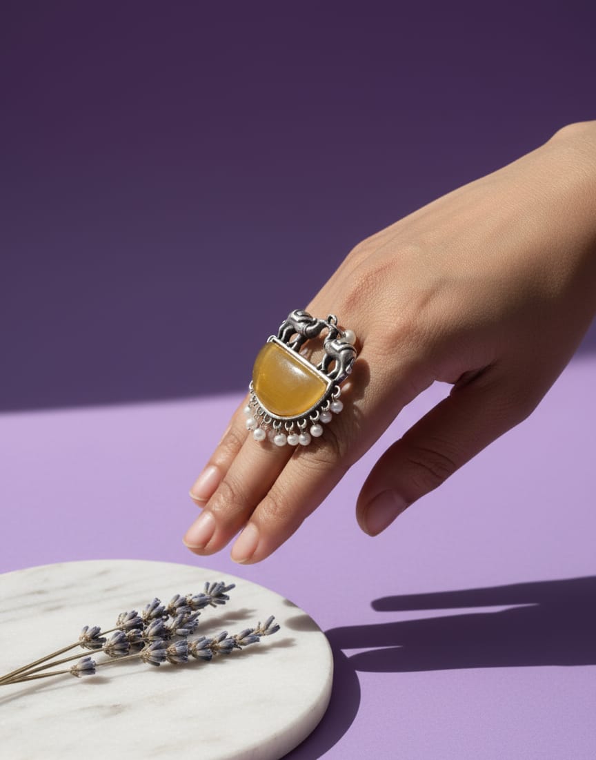 Royal Camel Statement Ring