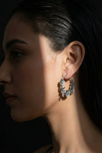 Evana Oxidized Floral Earrings