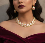 Pearl Leaf Kundan Set