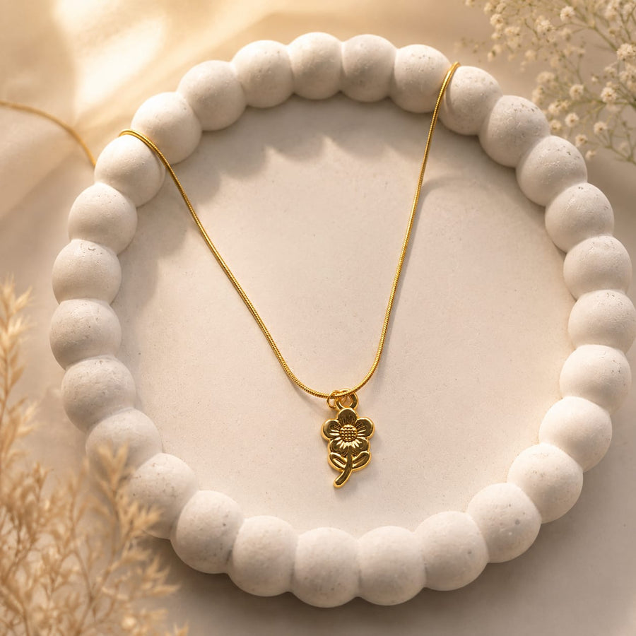 Golden Bloom Pendant Necklace