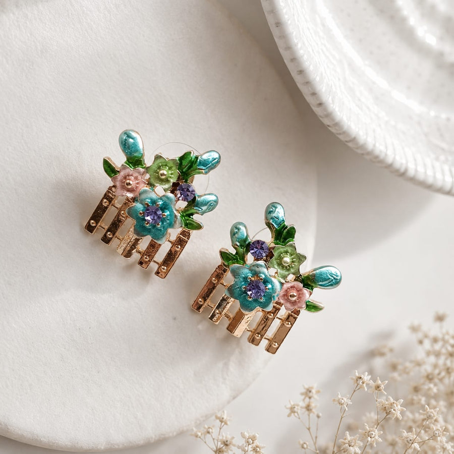 Bloom Basket Stud Earrings
