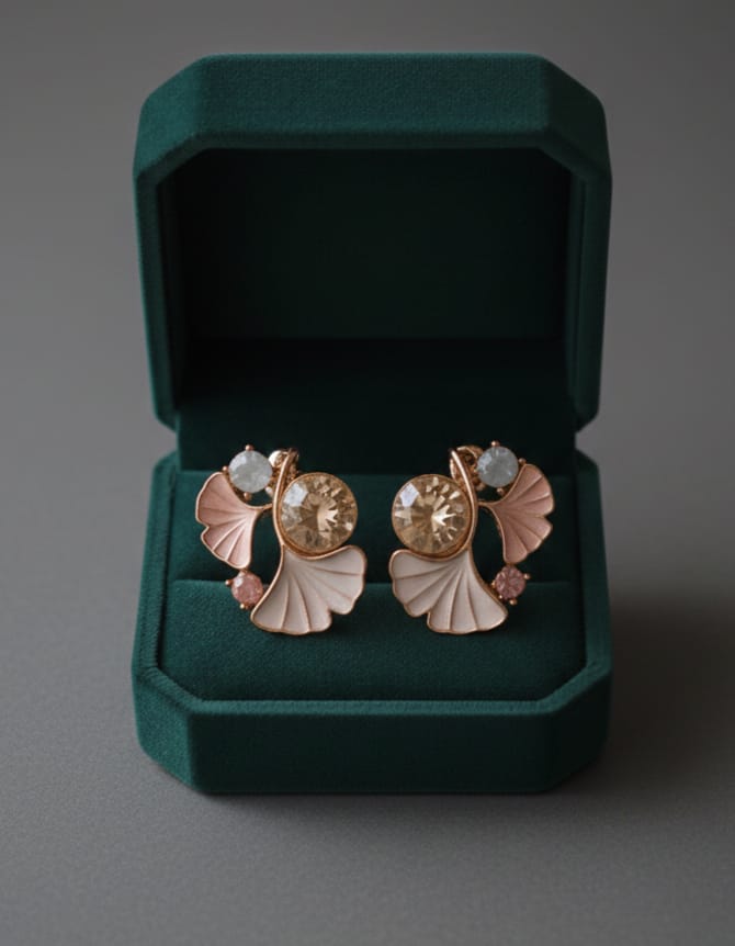 Whispering Petals Gold Studs