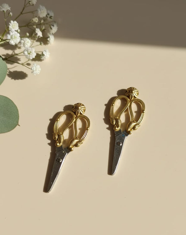 Boho Scissor Oxidized Earring