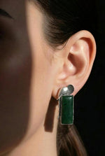 Gaj Oxidized Stone Earring