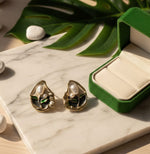 Opaline Leaf Luxe Studs