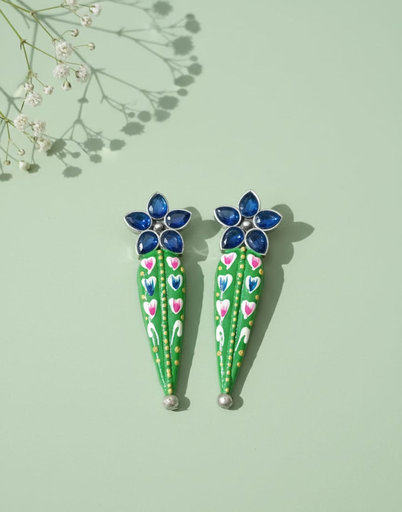 Prit Hand painted Stone Earrings