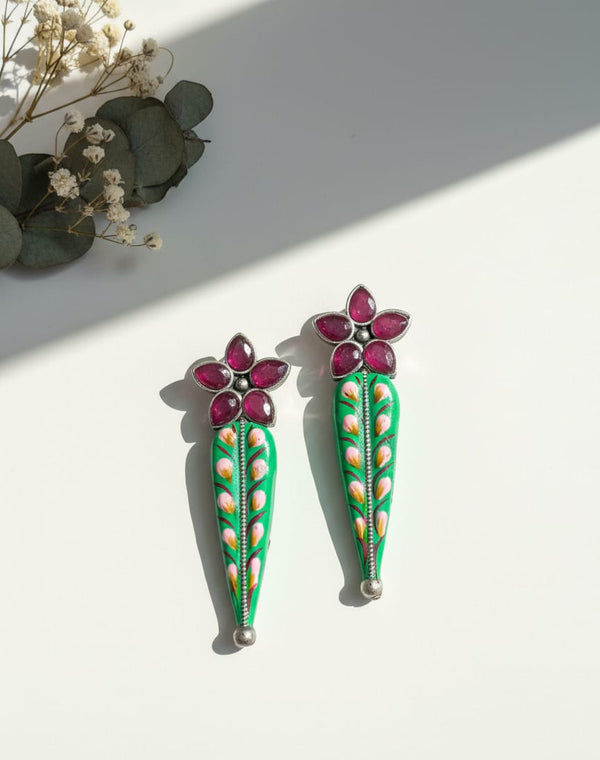 Prit Hand painted Stone Earrings