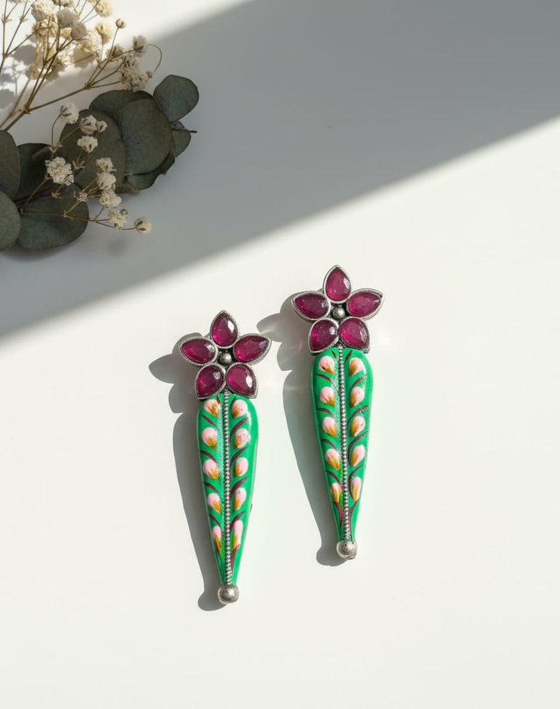 Prit Hand painted Stone Earrings