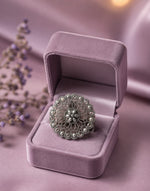 Moonflower Oxidized Cocktail Ring