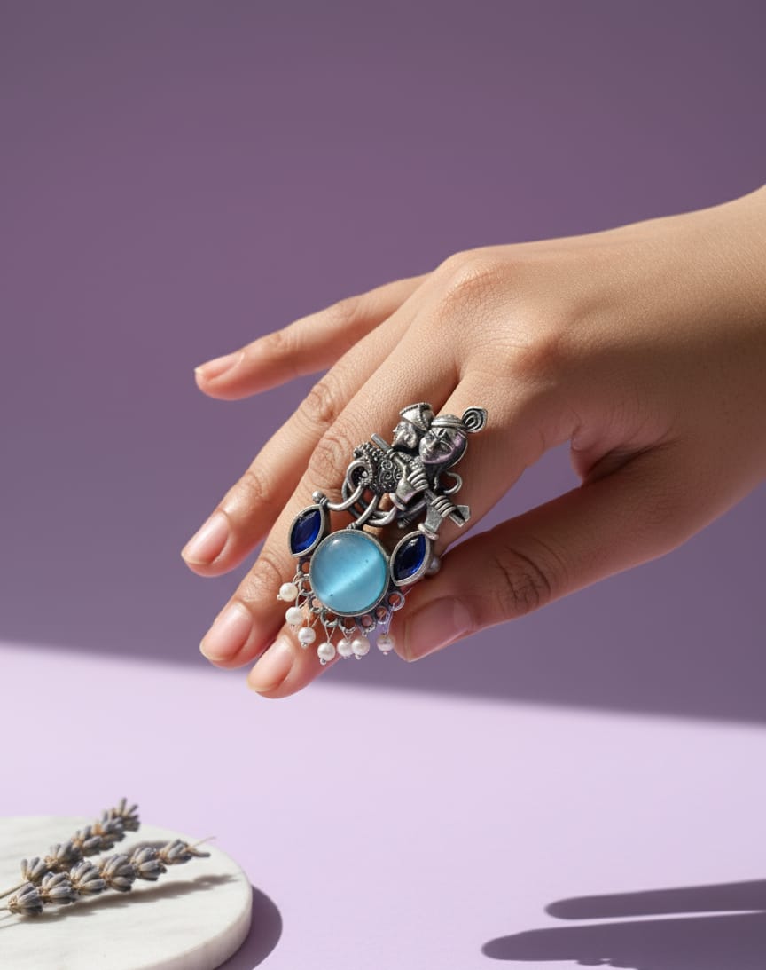 Divine Krishna Pearl Ring