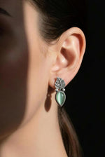 Sage Whisper Leaf Studs