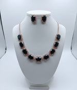 Midnight Elegance Black Stone Necklace Set