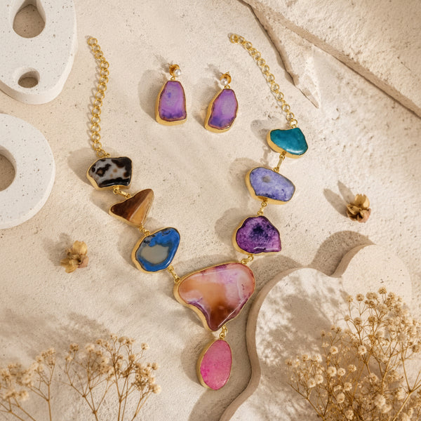 Rainbow Onyx Natural Stone Necklace