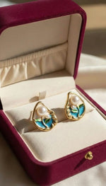 Opaline Leaf Luxe Studs