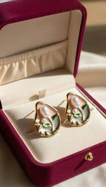Opaline Leaf Luxe Studs