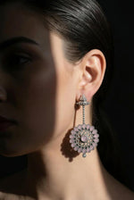 Riya Stone Oxidized Drop Earrings