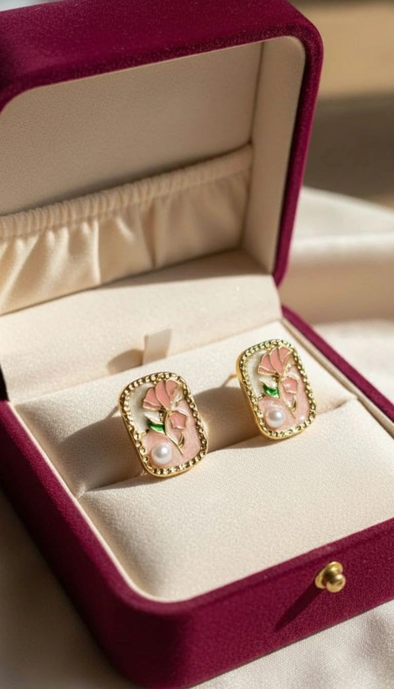 Peach Blossom Anti-Tarnish Studs