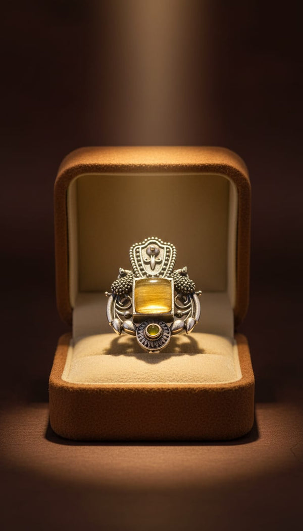 Rustic Stone Statement Ring