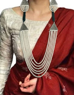 Classic Oxidised Pearl Necklace