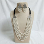 Classic Oxidised Pearl Necklace