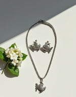 Aqua Muse Oxidized Fish Pendant Set
