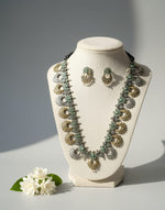 Ira Floral Oxidized Dual Tone Necklace Set