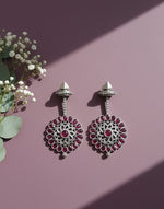 Riya Stone Oxidized Drop Earrings