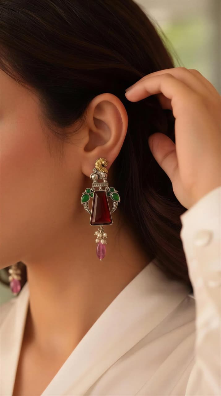 Rajsi Ruby Roar Statement Earrings
