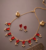 Ruby Raindrop Necklace Set