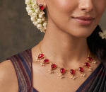 Ruby Raindrop Necklace Set
