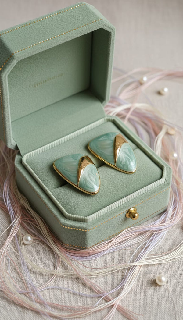 Jade Marble Anti-Tarnish Shield Studs