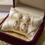 Rose Anti-Tarnish Pearl Cameo Earrings