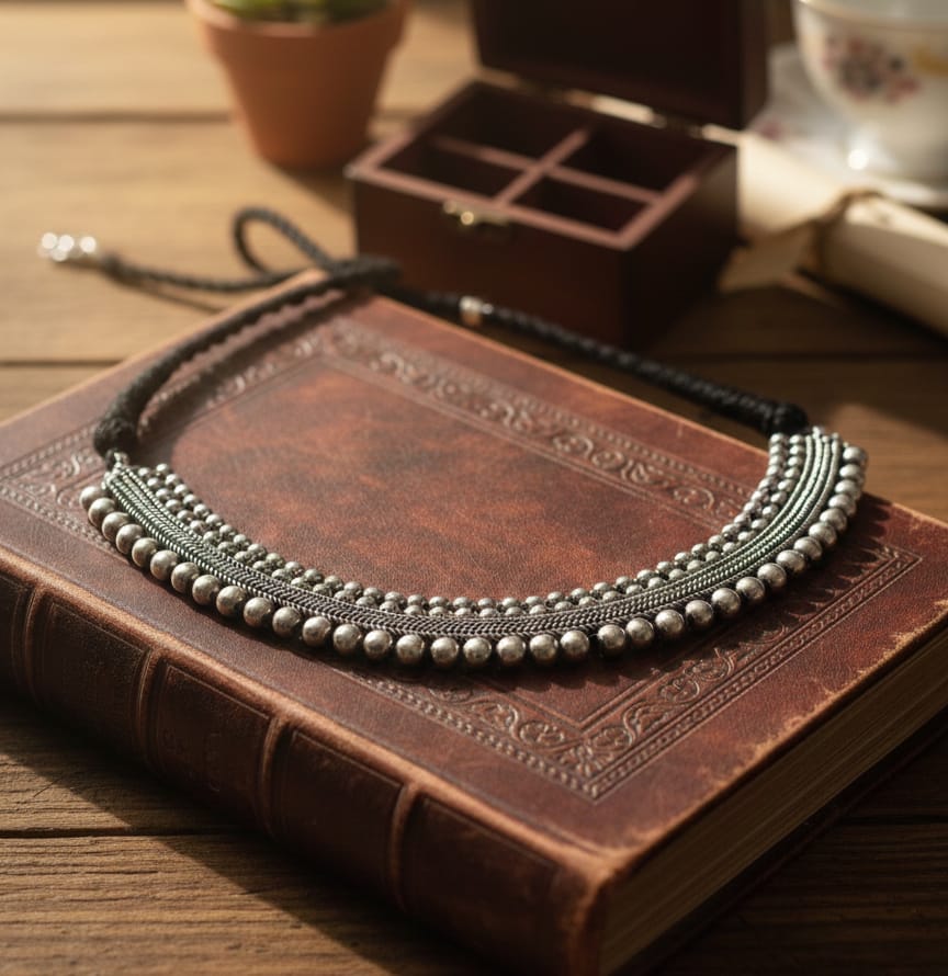 Svara Oxidized Necklace