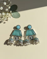 Inaya Oxidized Stone Jhumka