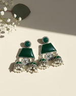 Inaya Oxidized Stone Jhumka