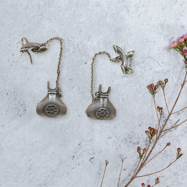 Telephone Oxidized Ear cuff